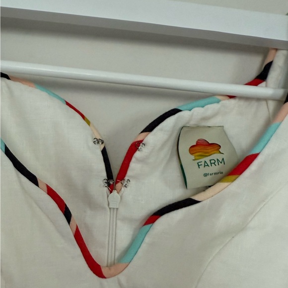 FARM Rio White Sheath Mini Dress with Red Accents. - Picture 4 of 6